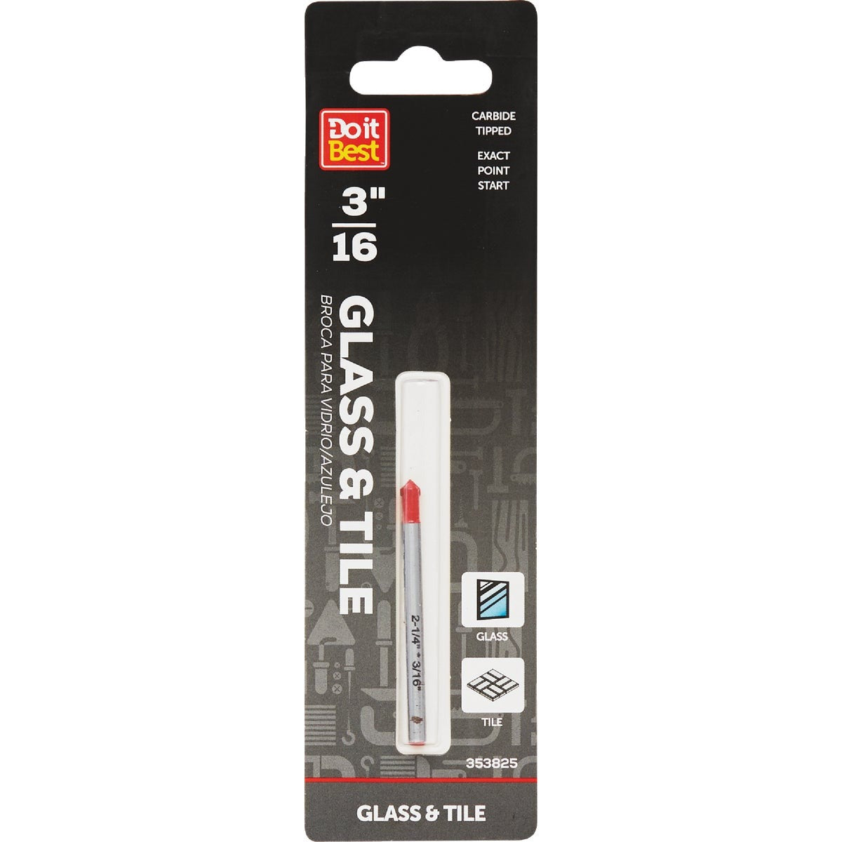 BSC PREFERRED Bsc Preferred QJDIB-GT-002 Glass Tile Drill Bit 3/16 in