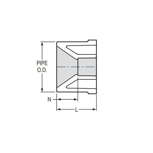 Spears 437-670F 12X10 PVC Reducing Bushing SpigotxSoc Sch40 Fab