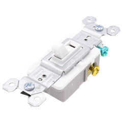 Pass & Seymour 663WG 3-Pole 3-Way Self-Grounding Toggle Switch, 120 VAC, 15 Amp, White