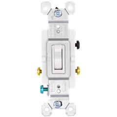 Pass & Seymour 663WG 3-Pole 3-Way Self-Grounding Toggle Switch, 120 VAC, 15 Amp, White