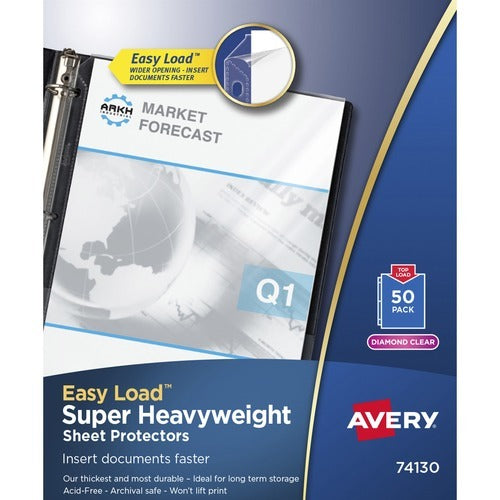 AVERY Avery AVE74130 Clear Sheet Protector Letter Size 50pk