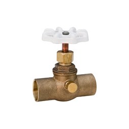 Nibco 726-12 Stop and Waste Valve Straight Inline Shut-Off 1/2 Inch Lead Free Bronze Cup x Cup EPDM Seal