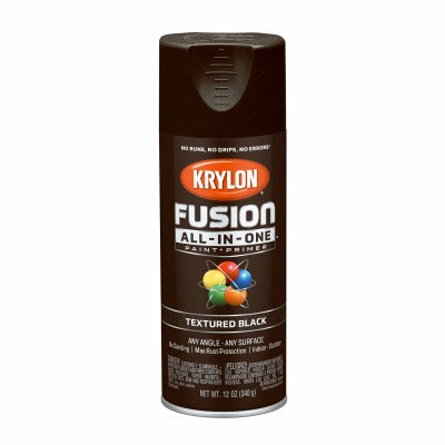 KRYLON Krylon K02776007 Fusion All-in-one Black Textured Spray Paint 12oz