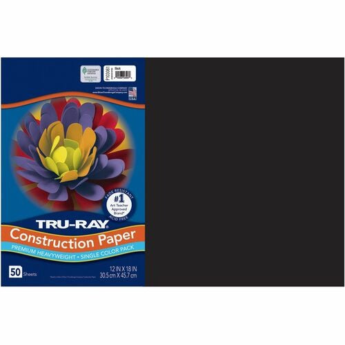 PACON Pacon PAC103061 Black Construction Paper 12x18 50 Pack