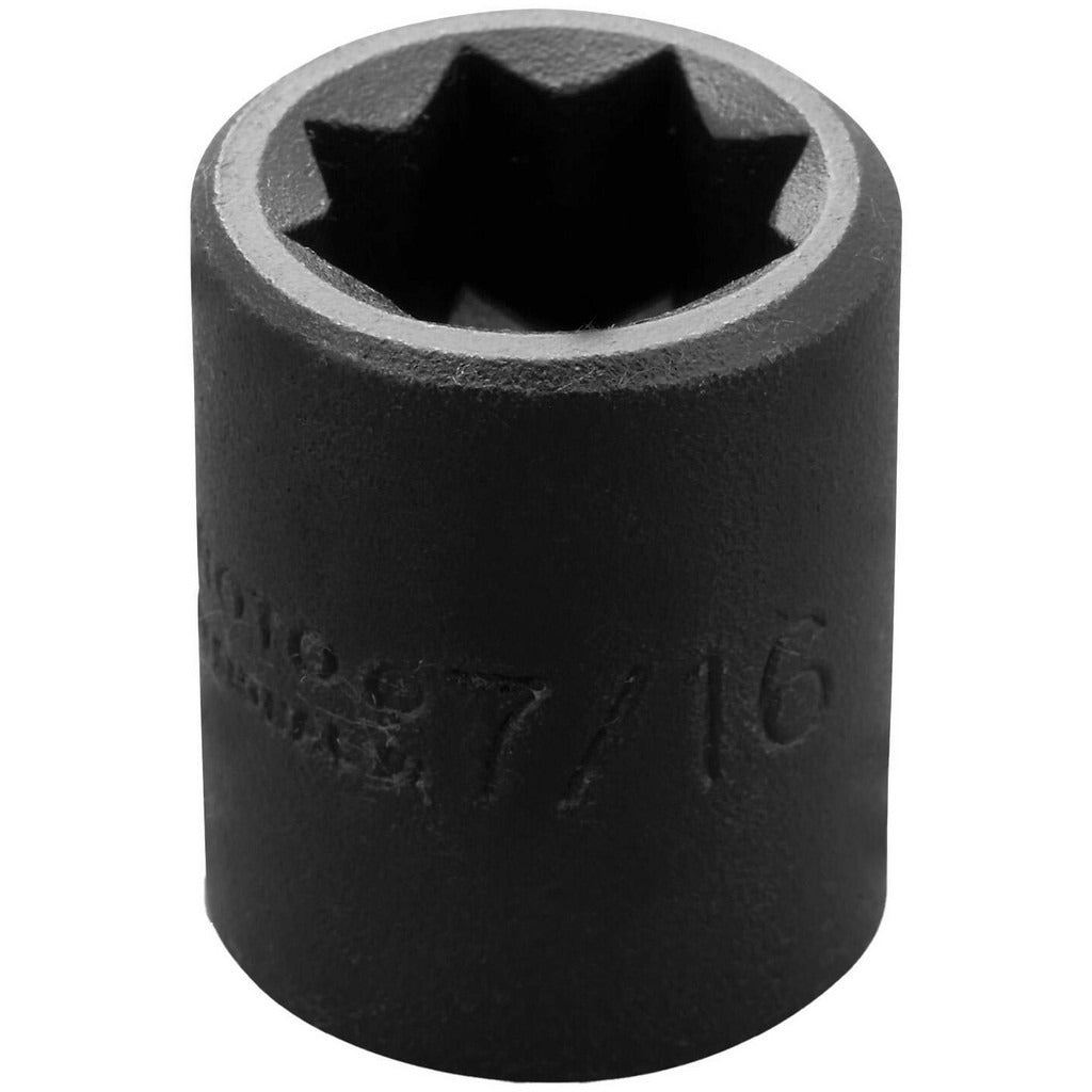 PROTO Proto J7214S Impact Socket 3/8 in Drive 7/16 in 8 Point