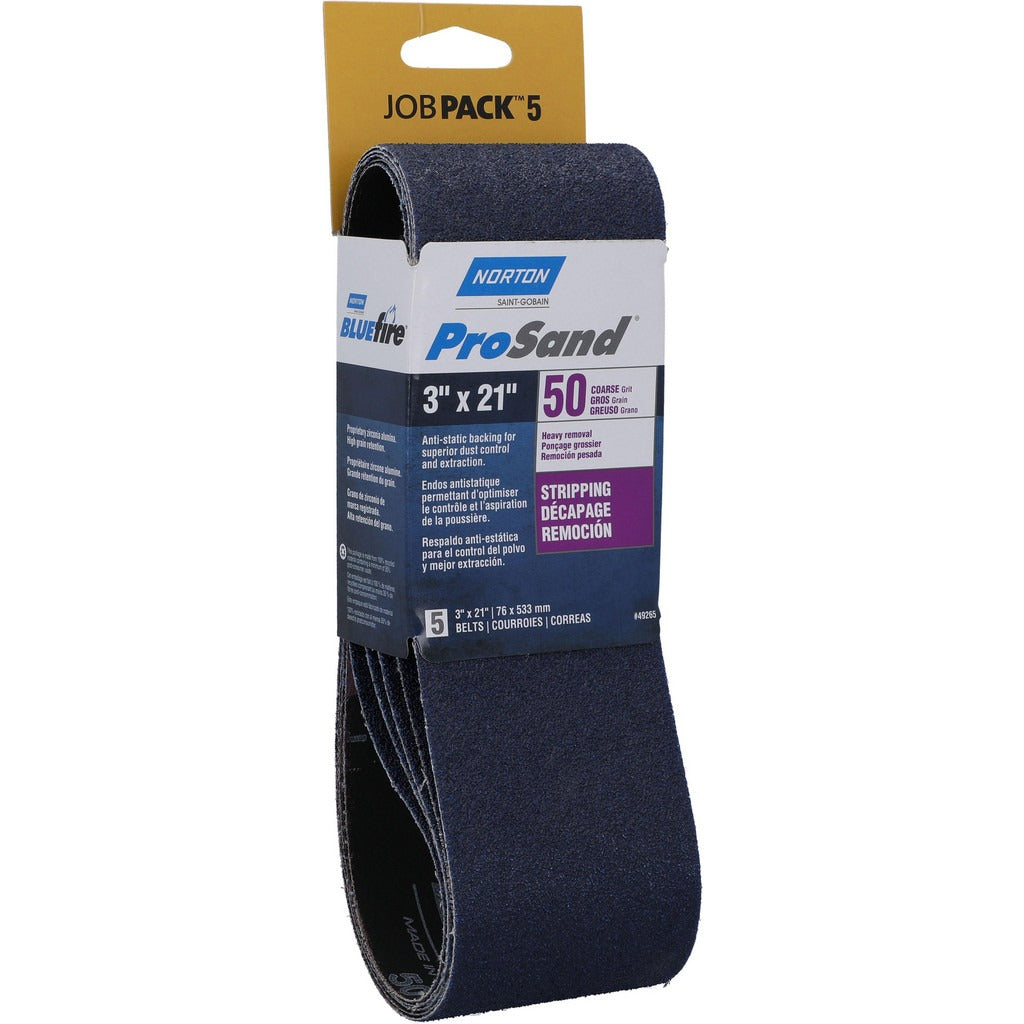 NORTON Norton 07660749265 Abrasive Belt 50 Grit 3x21 in