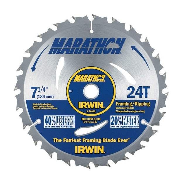 IRWIN Irwin 24030 Marathon circular saw blade (7-1/4 in, 24T, 10 per box)