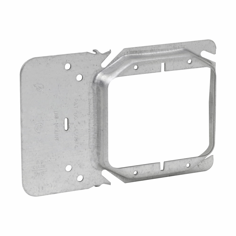 Crouse-Hinds TP36000 Uni-Mount Cover, 4 In Raised Steel Two Gang 8.0 Cubic Inch Capacity