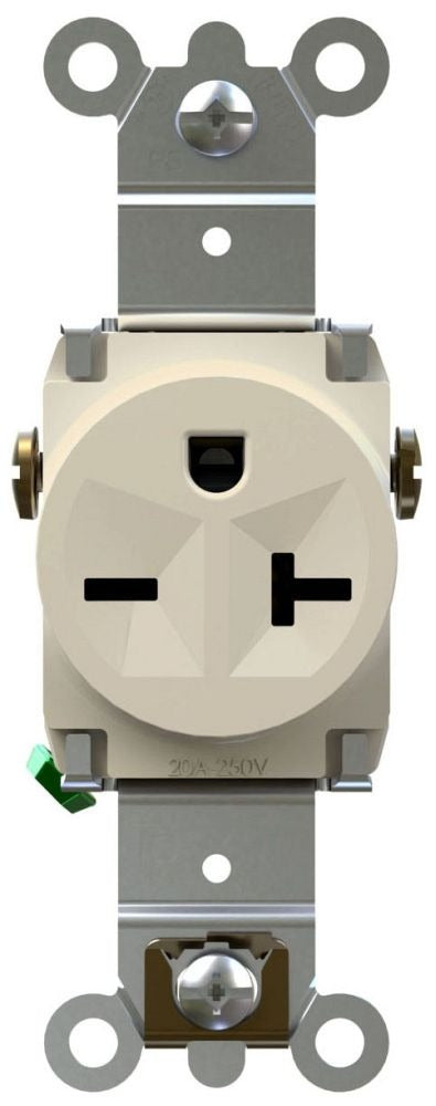 PASS & SEYMOUR Pass and Seymour TR5871LA Tamper-Resistant Single Receptacle 20A/250V (Side/Back Wire) TR5871LA