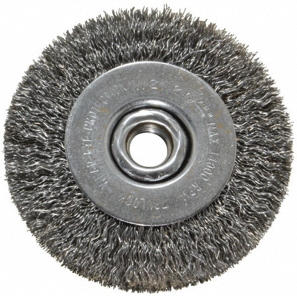 WEILER Weiler 93614 Wheel Brush 4 in Crimped Carbon Steel 14000 Rpm