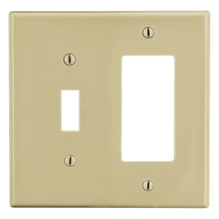 Hubbell PJ126I HUBW WALLPLT, M-SIZE, 2-G, 1) TOG 1) DEC, IV 2G CMBO WALLPLATE