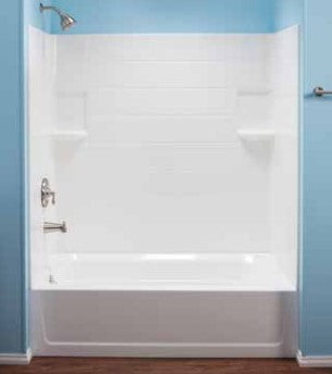 Mustee 670WHT Fiberglass Bathtub Wall Surround, White