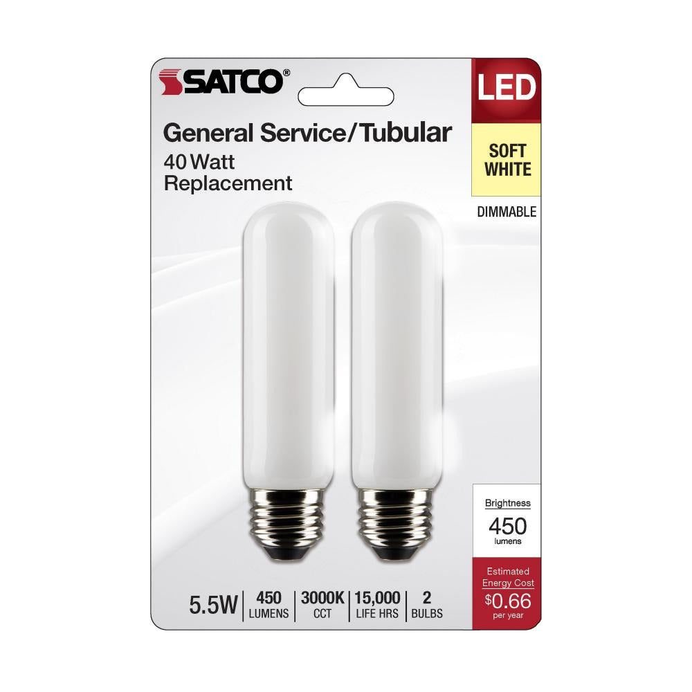 SATCO Satco S21864 5.5-Watt T10 LED (2-Pack)