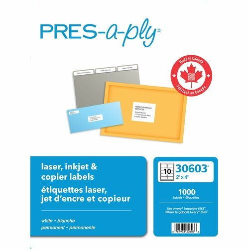 AVERY Avery AVE30603 Laser Shipping Labels 2x4 in White 1000ct
