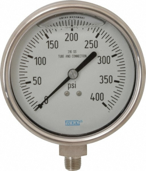 WIKA Wika 9832411 Pressure Gauge 0-400 Psi 4 in Dial Lower Npt