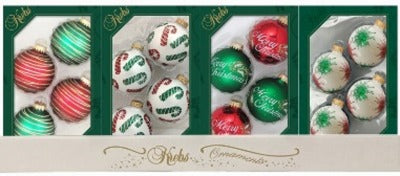 GERSON Gerson CBK211004A Glass Ball Ornament Set 12 Piece