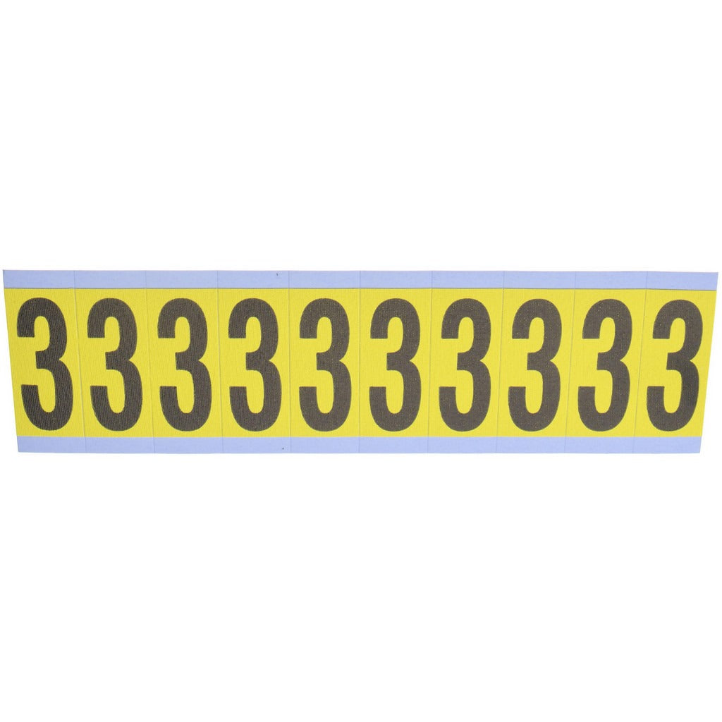 STRANCO Stranco SB5-3 Number Label 3 Inch Yellow Vinyl Rectangle