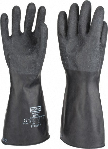 NORTH SAFETY North B174R/9 Chemical Resistant Gloves Large Butyl