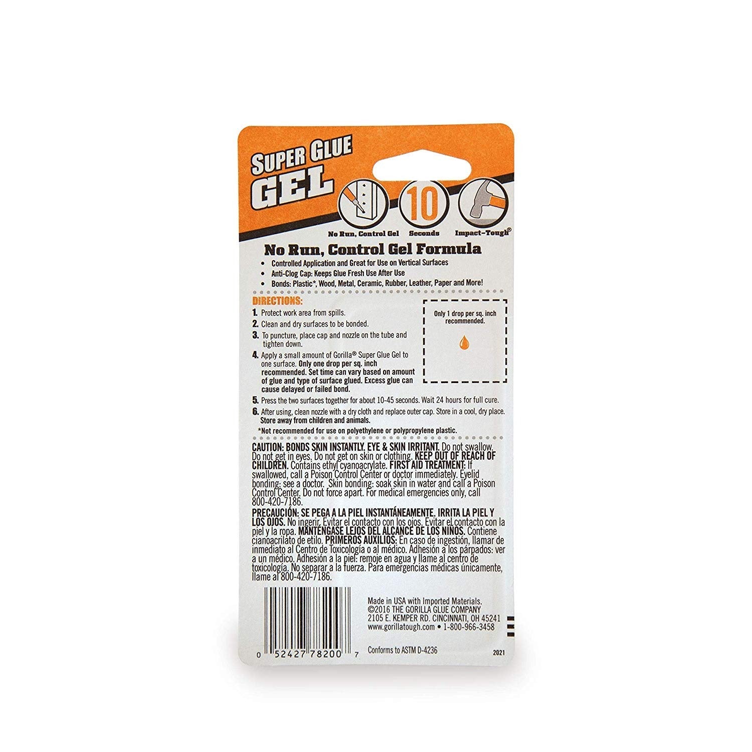 GORILLA Gorilla 7820002 Super Glue Gel (3 gm 2-Pack)