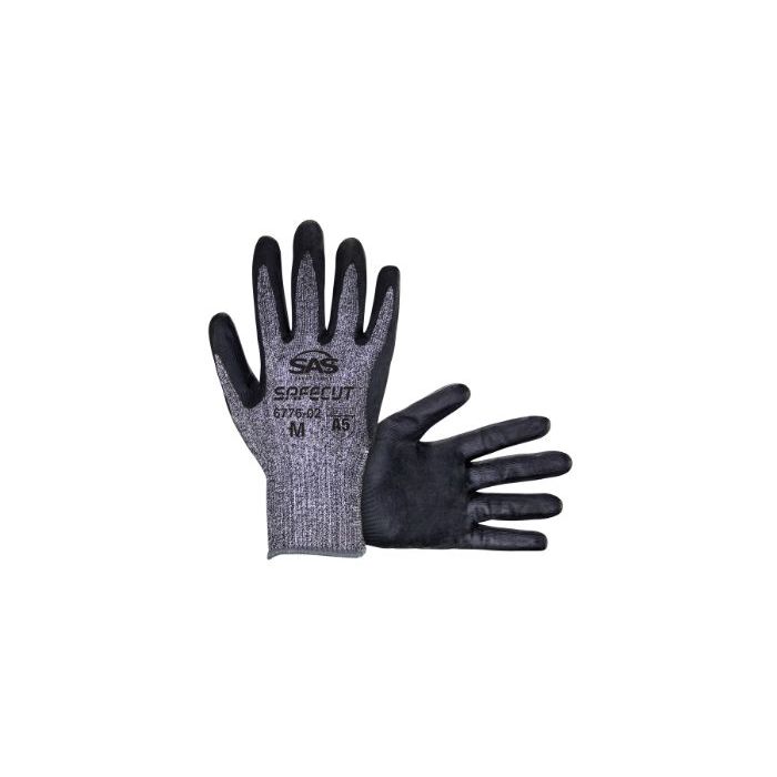 SAS Safety 6776-04 Aramid Safecut, Cut Resistant Gloves, X-Large, Aramid Yarn, Nitrile Palm, A5