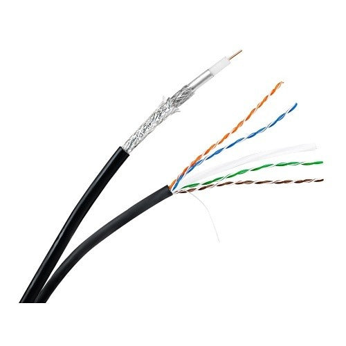WIREPATH Wirepath SP-RG6-CAT6-500-BLK Dualspool Cable 500ft Black