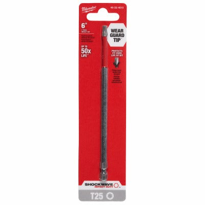 MILWAUKEE Milwaukee 48-32-4810 T25 Shockwave Impact Torx Bit 6in 6pk