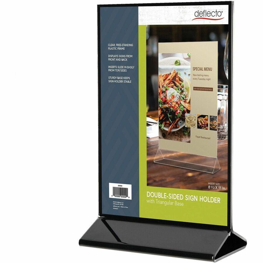 DEFLECTO Deflecto DEF4430 Double-Sided Sign Holder w/Base (8.5 x 11)