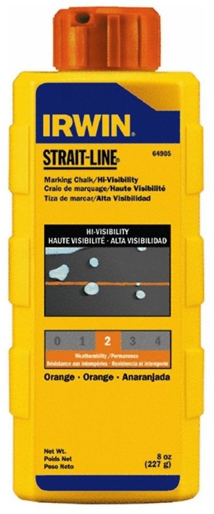 IRWIN Irwin 64905ZR Strait-Line Hi-Visibility Marking Chalk 8 oz (Pack of 1) 64905