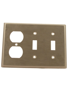 Leviton 84021-40 Standard Combination Wallplate, 3 Gangs, 4-1/2 H x 6-3/8 W, 302 Stainless Steel