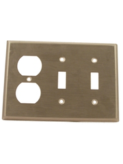 Leviton 84021-40 Standard Combination Wallplate, 3 Gangs, 4-1/2 H x 6-3/8 W, 302 Stainless Steel