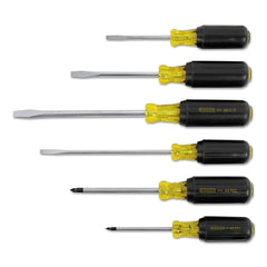 Stanley 66-565 6 Pc Vinyl Grip Screwdriver Set Phillips Slotted #1 #2 1/4 in 3/16 in 5/16 in