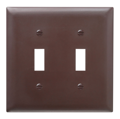 Pass & Seymour TP2 2Gang Wall Plate, Toggle Switch, Nylon, Standard - Brown