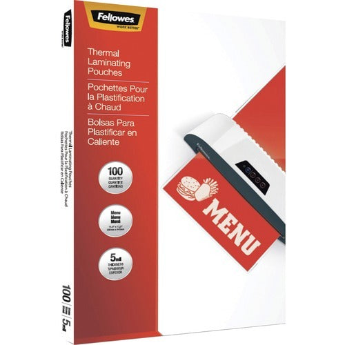 FELLOWES Fellowes FEL5746001 Thermal Laminating Pouch Menu 100pk
