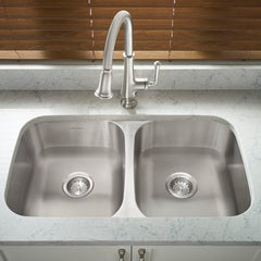 American Standard 18DB.9311800S.075 Portsmouth 32 x 18 Stainless Steel Undermount Double Bowl Sink