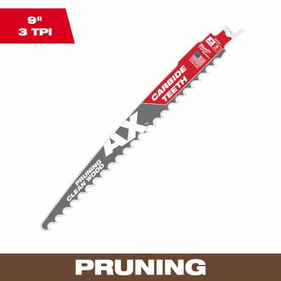 MILWAUKEE Milwaukee 48-00-5232 Ax Carbide Pruning Sawzall Blade 9in 3TPI