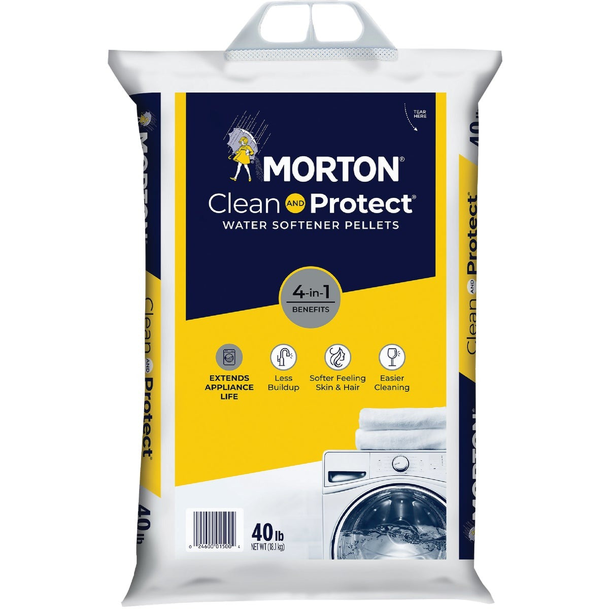 MORTON Morton F125000000G Water Softener Salt Pellets 40 Lb