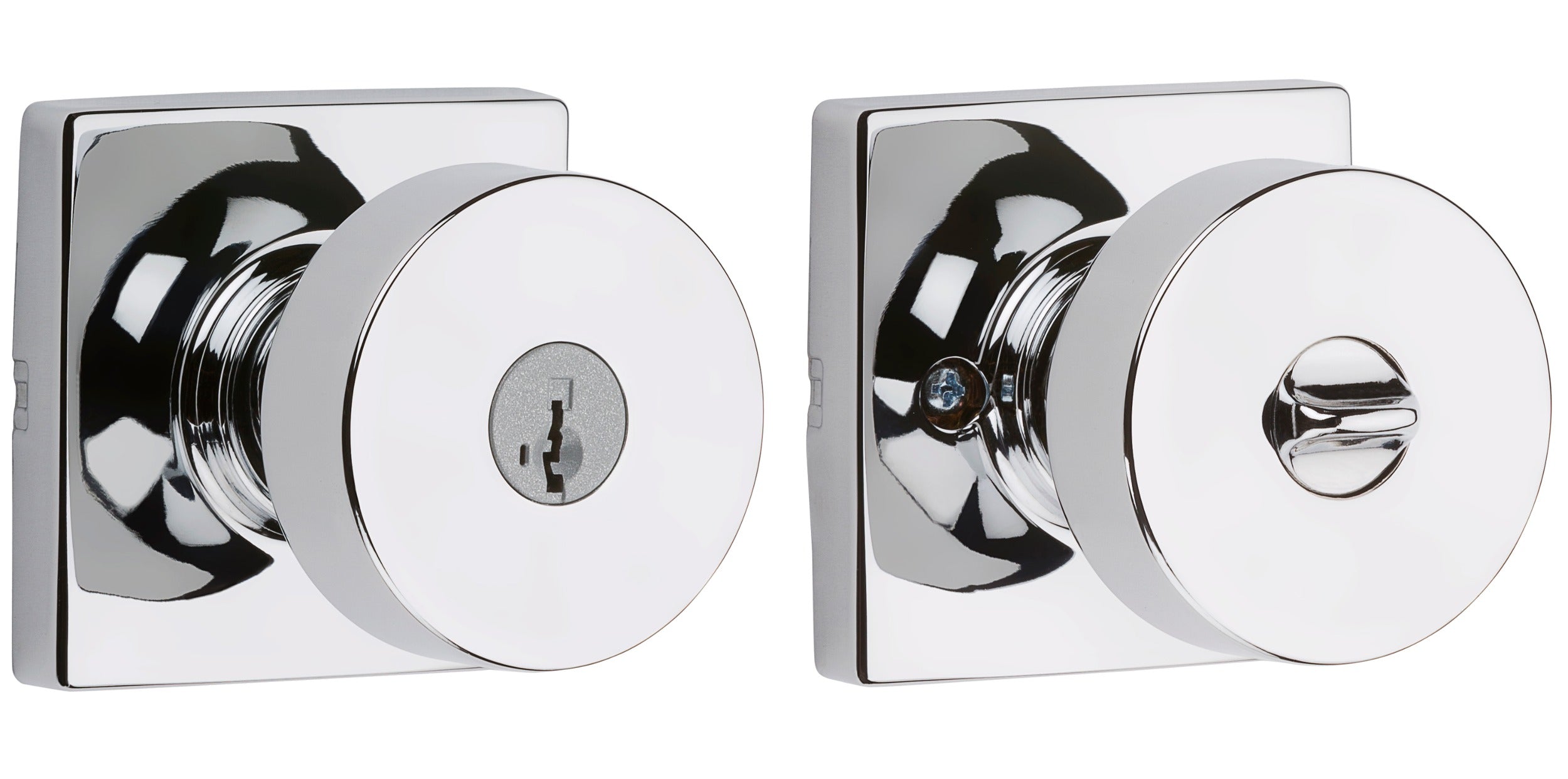 KWIKSET Kwikset 740PSKSQT-26S Pismo Entry Knob Smartkey Chrome