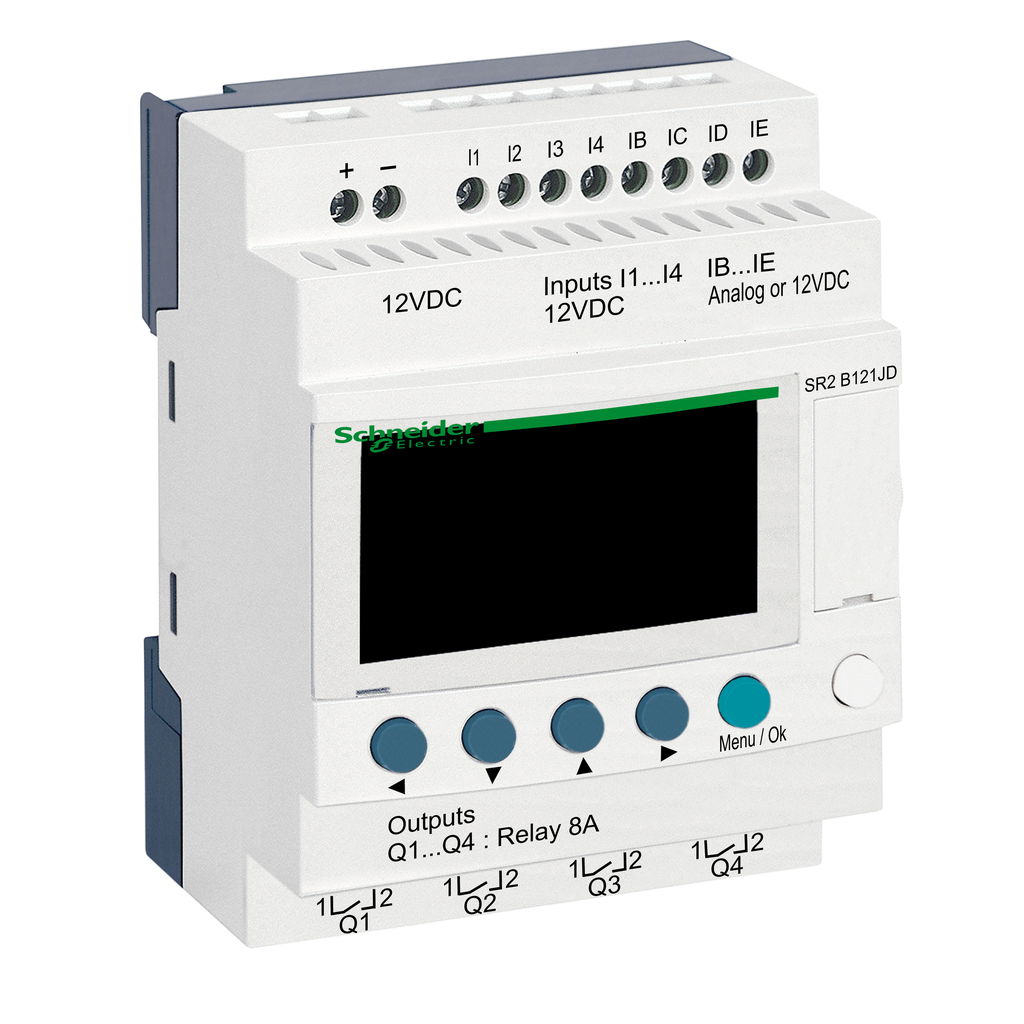 Schneider Electric SR2B121JD Square D 12 VDC 12-I/O PLC Compact Smart Relay