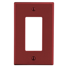 Hubbell Wiring Device-Kellems P26R 1-Gang Decorator Wallplate Red