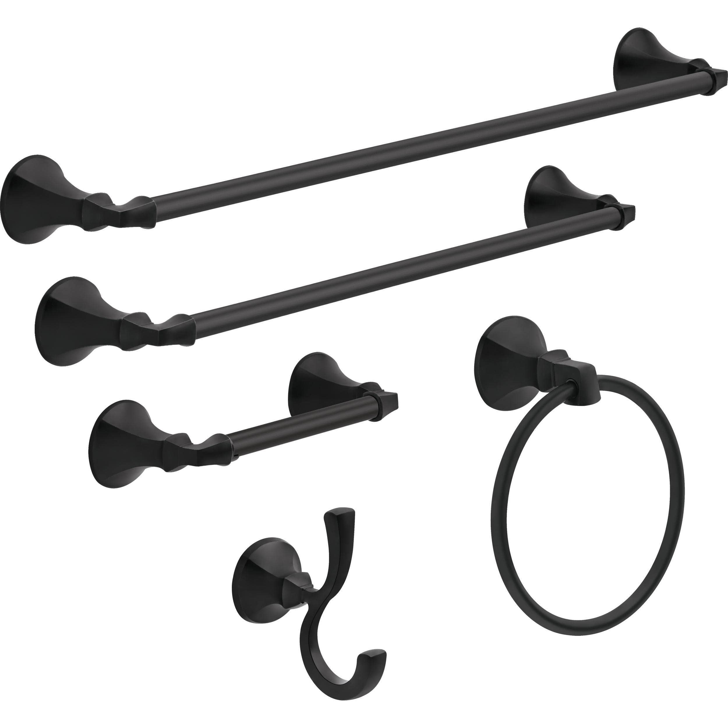 DELTA FAUCET Delta Faucet 76446-BL Towel Ring Matte Black Bathroom