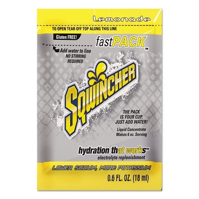 Sqwincher 159015303 Fast Pack Drink Mix Lemonade 0.6 fl oz Pack