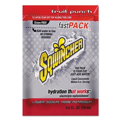 Sqwincher 159015305 Fast Pack Drink Mix Fruit Punch 0.6 fl oz Pack Yields 6 oz