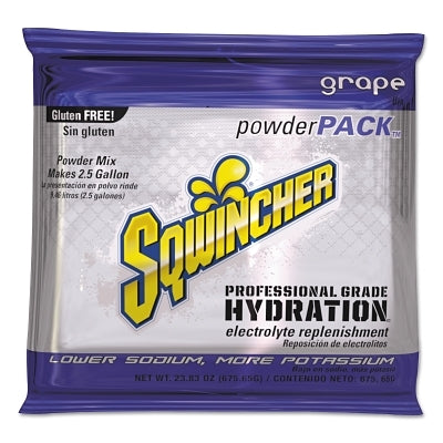 Sqwincher 159016046 Powder Packs Grape 23.83 oz Pack Yields 2.5 gal