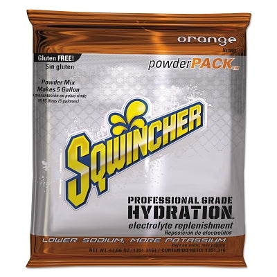 Sqwincher 159016404 Powder Packs Orange 47.66 oz Pack Yields 5 gal