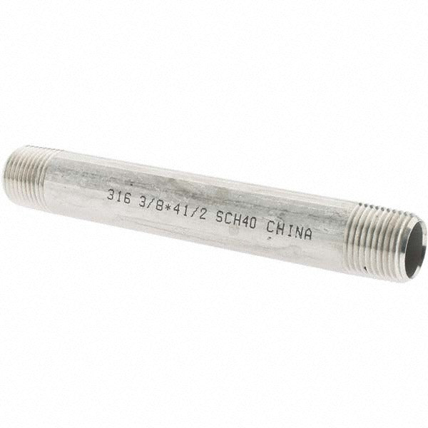 VALUE COLLECTION Value Collection 6BN3/8*41/2 Ss Pipe Nipple 3/8 in 316 Sch 40