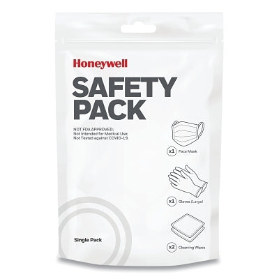 Honeywell North SAFETYPACK/MD/01 Disposable Protection Kit Includes 3 Surgical Masks 3 PR Non-Latex Gloves 5 Wipes