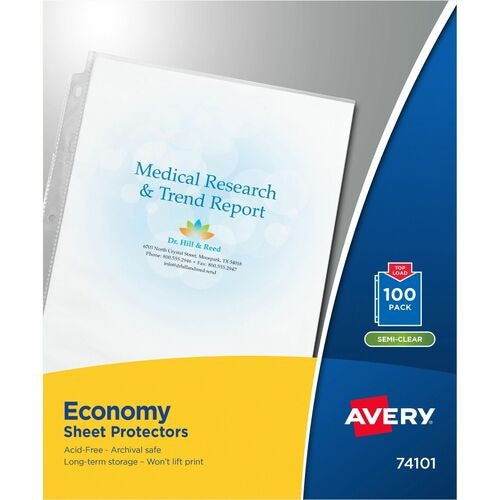 AVERY Avery AVE74101 Sheet Protectors 11x8.5 in Top-load Box 100
