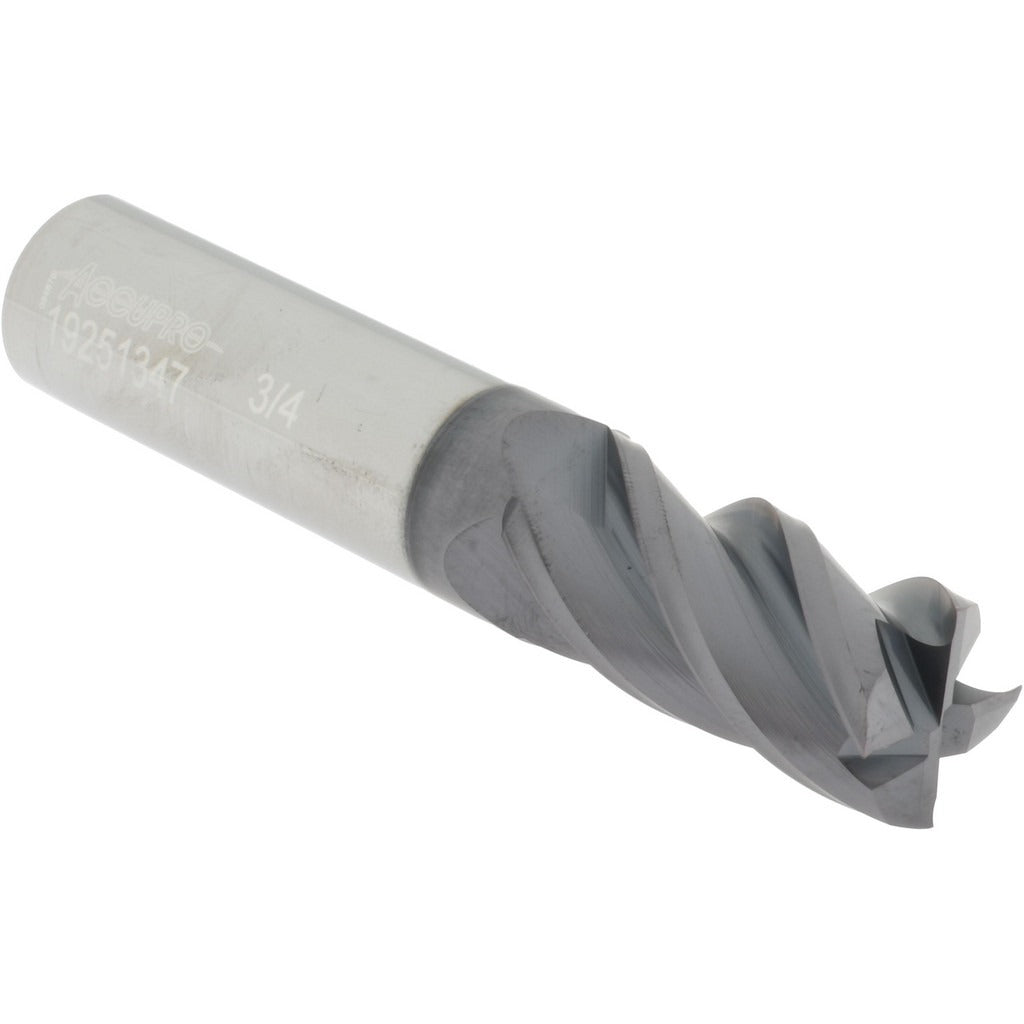 ACCUPRO Accupro 14508308 Square End Mill 0.75 in 4 Flute Solid Carbide