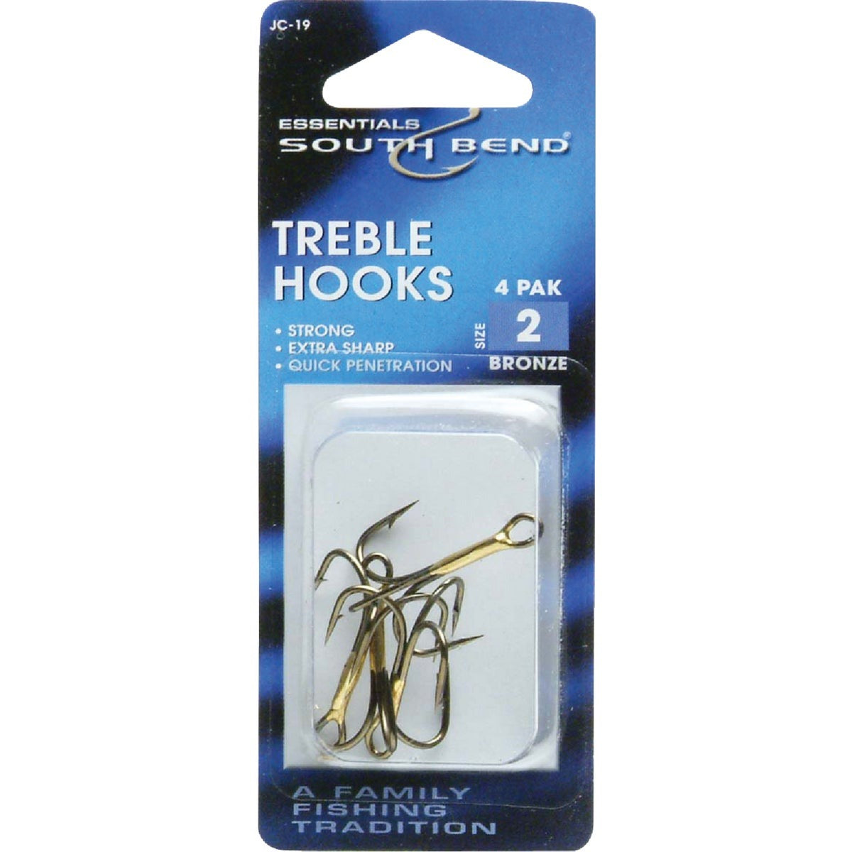 VANGUARD Vanguard VJC19 Size 2 Treble Hook 4-pack