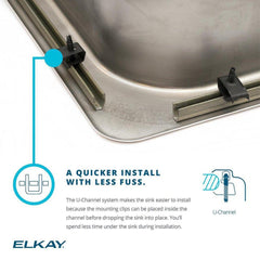 Elkay LR19183 Lustertone 19 x 18 in. 3-Hole Stainless Steel Single Bowl Drop-in Kitchen Sink